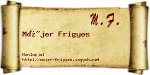Májer Frigyes névjegykártya